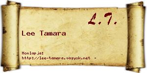 Lee Tamara névjegykártya